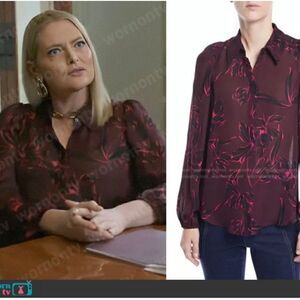 A.L.C. Lori Floral-Print Silk Long-Sleeve